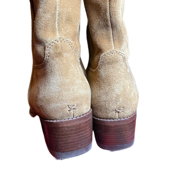 Rag & Bone Camel Suede Heeled Boots - Picture 3 of 5